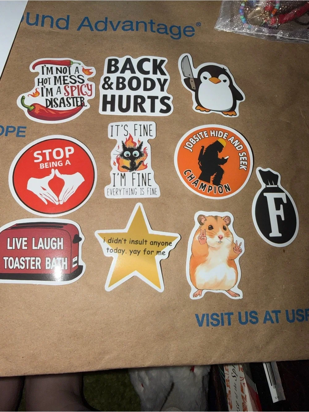 Funny stickers set of 10